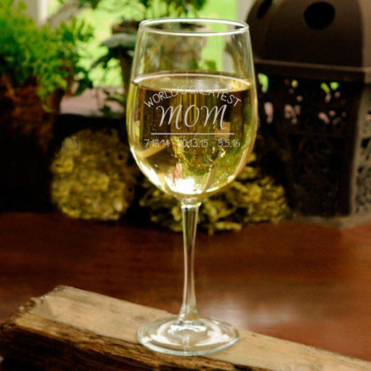 World's Greatest Mom Personalized Wine Glass-Wine Glass-JDS Marketing-Top Notch Gift Shop