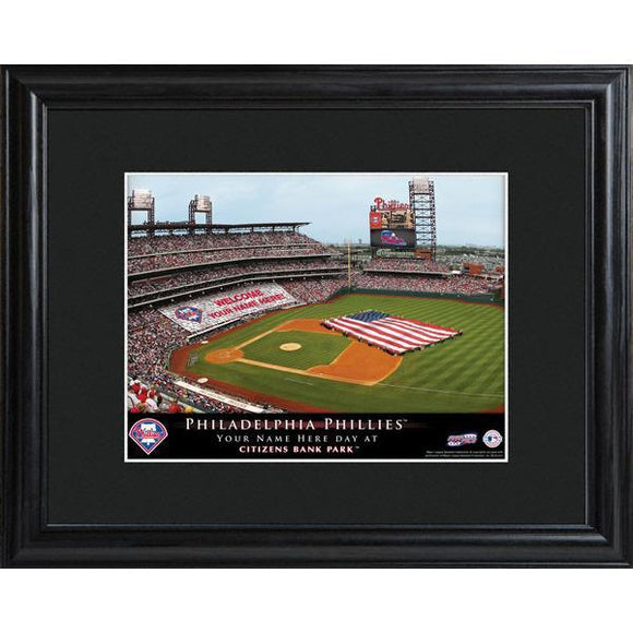 Philadel Phiaphillies Personalized Ballpark Print with Matted Frame-Print-JDS Marketing-Top Notch Gift Shop