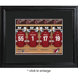 Phoenix Coyotes Personalized Locker Room Print with Matted Frame-JDS MarketingTop Notch Gift Shop