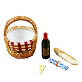 Picnic Basket W/Wine, Bread, Cheese & Napkin Limoges Box by Rochard™-Limoges Box-Rochard-Top Notch Gift Shop