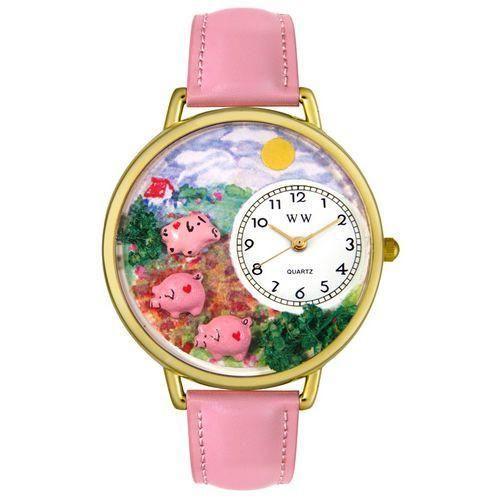 Pigs Large Gold Whimsical Watch-Watch-Whimsical Gifts-Top Notch Gift Shop