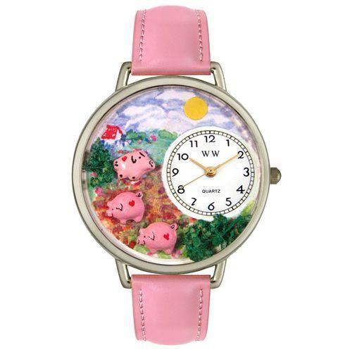 Pigs Large Silver Whimsical Watch-Watch-Whimsical Gifts-Top Notch Gift Shop