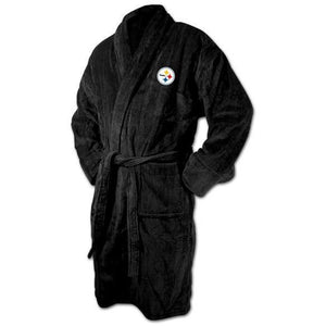 Pittsburgh Steelers Black Terrycloth Bathrobe-Bathrobe-Wincraft-Top Notch Gift Shop