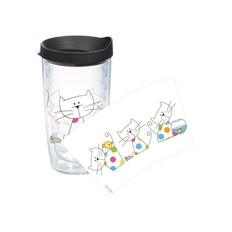 Polka Dot Cat 16 oz. Tervis Tumbler with Lid - (Set of 2)-Tumbler-Tervis-Top Notch Gift Shop