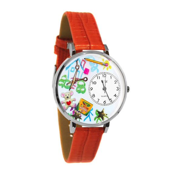 Preschool Teacher Watch in Silver (Large)-Watch-Whimsical Gifts-Top Notch Gift Shop