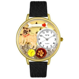 Pug Watch in Gold (Large)-Watch-Whimsical Gifts-Top Notch Gift Shop