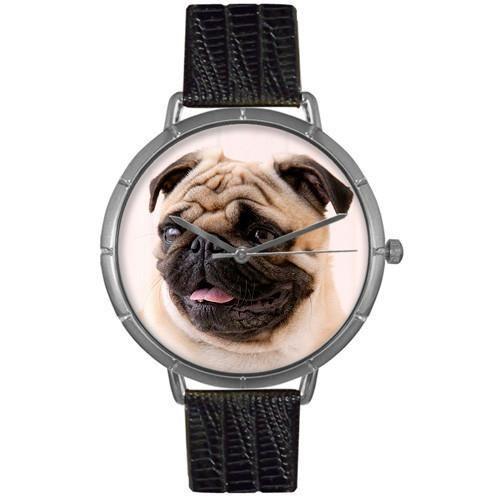 Pug Watch in Silver (Large)-Watch-Whimsical Gifts-Top Notch Gift Shop