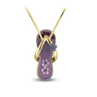 Flip Flop Necklace Purple/Gold-Necklace-Sandals For Your Neck-Top Notch Gift Shop