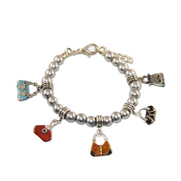 Purse Lover Charm Bracelet in Silver-Bracelet-Whimsical Gifts-Top Notch Gift Shop