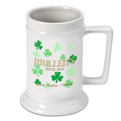 Raining Clover Personalized Irish Stein-Beer Mug-JDS Marketing-Top Notch Gift Shop