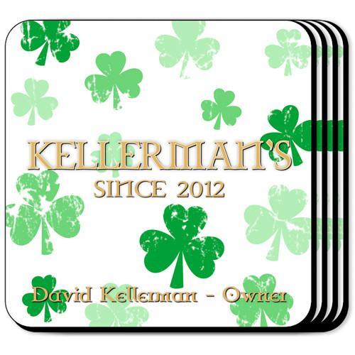 Raining Clovers Personalized Irish Coasters-Coasters-JDS Marketing-Top Notch Gift Shop