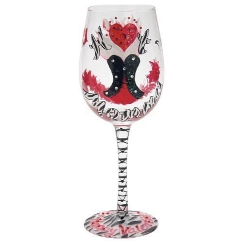 Red Hot Momma Valentine Wine Glass by Lolita-Wine Glass-Designs by Lolita® (Enesco)-Top Notch Gift Shop