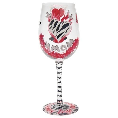 Red Hot Momma Valentine Wine Glass by Lolita-Wine Glass-Designs by Lolita® (Enesco)-Top Notch Gift Shop