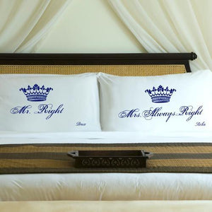 Regal Blue Couples Royal Correctness Personalized Pillow Case Set-Pillow Case-JDS Marketing-Top Notch Gift Shop