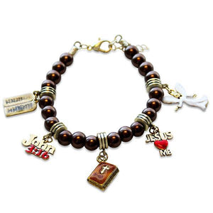 Religious Charm Bracelet in Gold-Bracelet-Whimsical Gifts-Top Notch Gift Shop