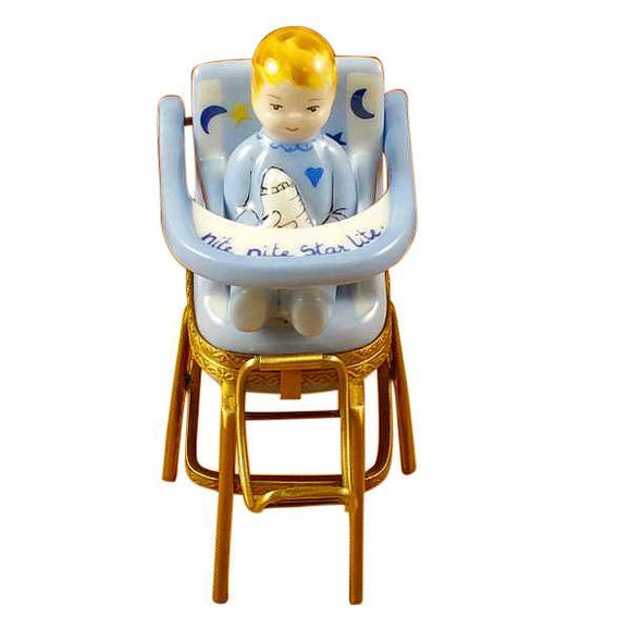 Baby High Chair Blue Limoges Box by Rochard™-Limoges Box-Rochard-Top Notch Gift Shop