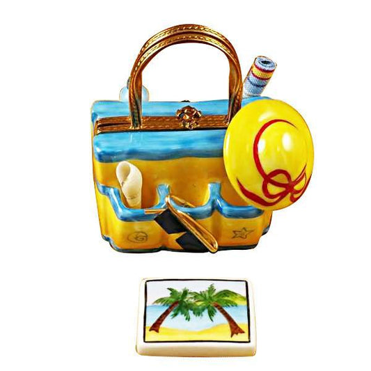 Beach Tote with Hat & Accesories Limoges Box by Rochard™-Limoges Box-Rochard-Top Notch Gift Shop