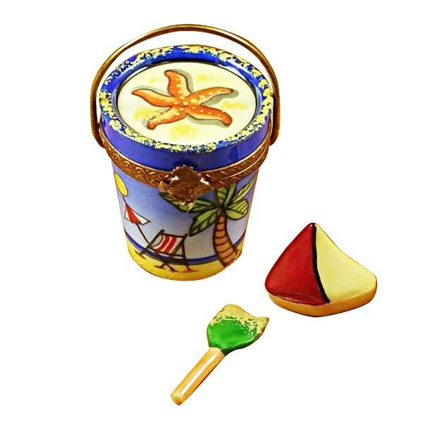 Beachpail with Sailboat & Shovel Limoges Box by Rochard™-Limoges Box-Rochard-Top Notch Gift Shop