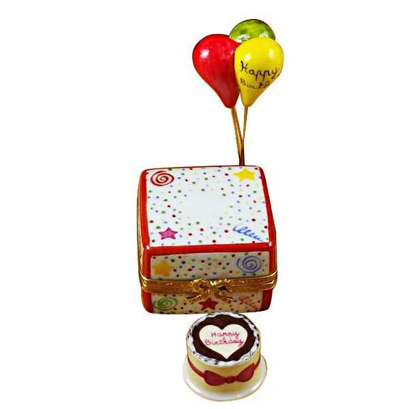 Birthday Cake with Balloons & Confetti Limoges Box by Rochard™-Limoges Box-Rochard-Top Notch Gift Shop