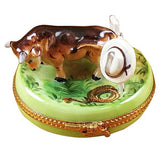 Bull With Hat On Fence Limoges Box by Rochard™-Limoges Box-Rochard-Top Notch Gift Shop