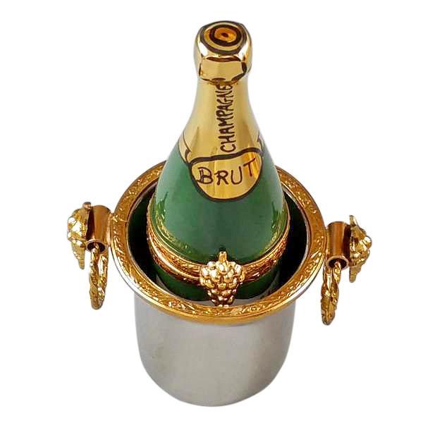 Champagne Bottle In Silver Bucket Limoges Box by Rochard™-Limoges Box-Rochard-Top Notch Gift Shop