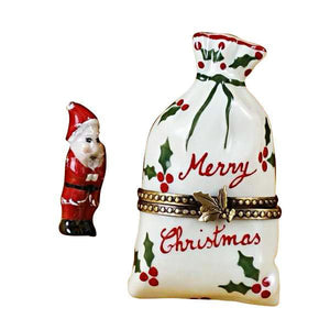 Christmas Bag With Santa Limoges Box by Rochard™-Limoges Box-Rochard-Top Notch Gift Shop