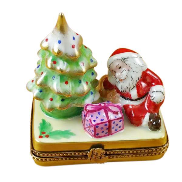 Christmas Tree with Santa & Gifts Limoges Box by Rochard™-Limoges Box-Rochard-Top Notch Gift Shop