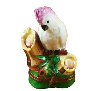 Cockatoo Pink Crested Limoges Box by Rochard™-Limoges Box-Rochard-Top Notch Gift Shop