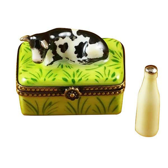 Cow with Milk Bottle Limoges Box by Rochard™-Limoges Box-Rochard-Top Notch Gift Shop