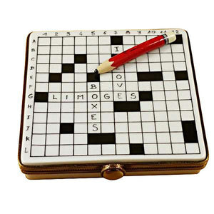 Crossword Puzzle Limoges Box by Rochard™-Limoges Box-Rochard-Top Notch Gift Shop