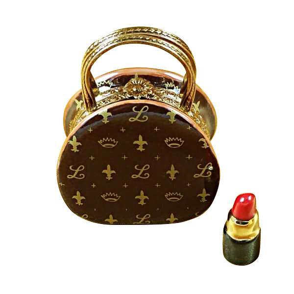 Designer Purse With Lipstick Limoges Box by Rochard™-Limoges Box-Rochard-Top Notch Gift Shop