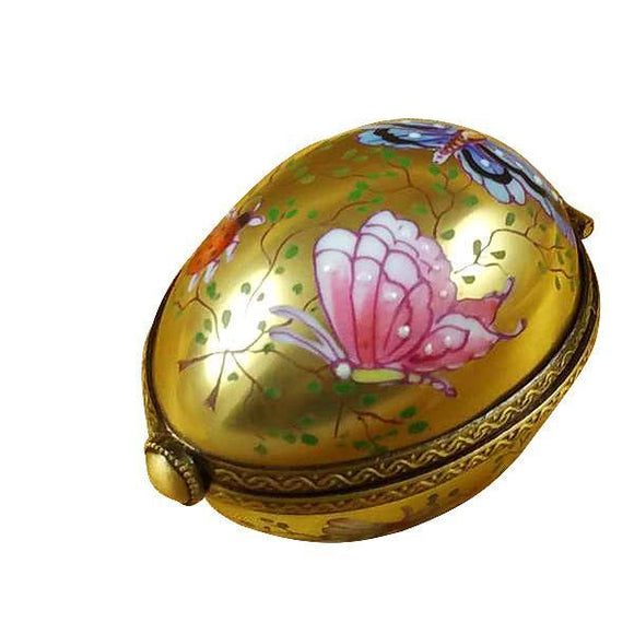 Egg Decor Butterfly On Gold Base Limoges Box by Rochard™-Limoges Box-Rochard-Top Notch Gift Shop