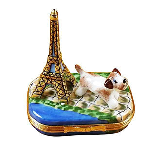 Eiffel Tower with Jack Russell Terrier Limoges Box by Rochard™-Limoges Box-Rochard-Top Notch Gift Shop