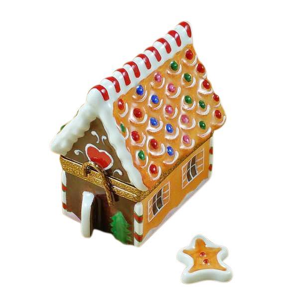 Gingerbread House with Gingerman Limoges Box by Rochard™-Limoges Box-Rochard-Top Notch Gift Shop