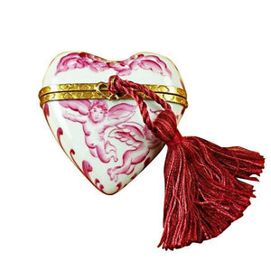 Heart Pink Angel with Tassel Limoges Box by Rochard™-Limoges Box-Rochard-Top Notch Gift Shop