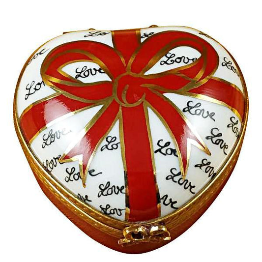 Heart With Red Bow & Three Candies Limoges Box by Rochard™-Limoges Box-Rochard-Top Notch Gift Shop