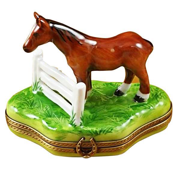 Horse Standing At Fence Limoges Box by Rochard™-Limoges Box-Rochard-Top Notch Gift Shop