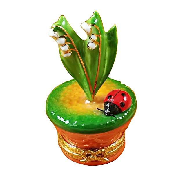 Lily Of The Valley with Lady Bug In Pot Limoges Box by Rochard™-Limoges Box-Rochard-Top Notch Gift Shop