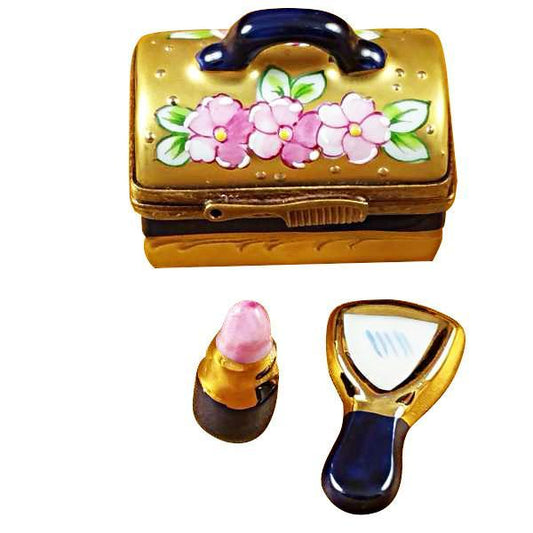 Make-Up Case with Lipstick Limoges Box by Rochard™-Limoges Box-Rochard-Top Notch Gift Shop