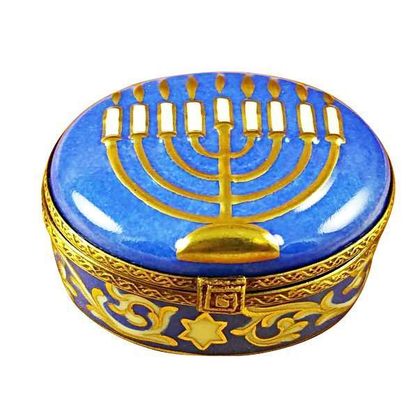 Menorah-Blue Limoges Box by Rochard™-Limoges Box-Rochard-Top Notch Gift Shop