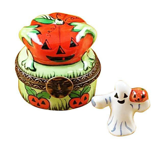 Mini Pumpkin with Ghost Limoges Box by Rochard™-Limoges Box-Rochard-Top Notch Gift Shop