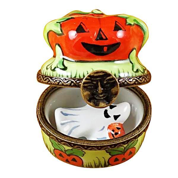 Mini Pumpkin with Ghost Limoges Box by Rochard™-Limoges Box-Rochard-Top Notch Gift Shop