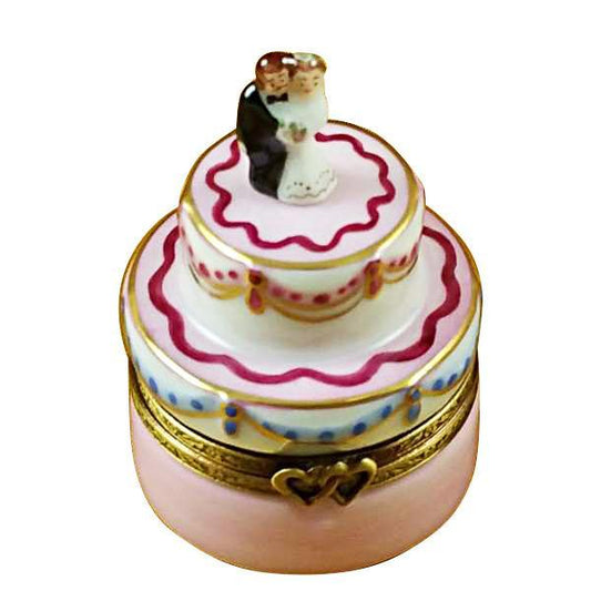 Mini Wedding Cake with Bride & Groom Limoges Box by Rochard™-Limoges Box-Rochard-Top Notch Gift Shop