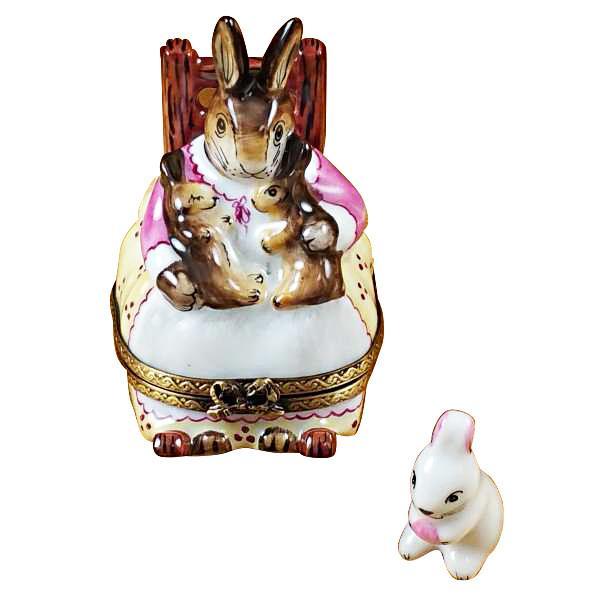 Mother Rabbit Rocking W/Baby Limoges Box by Rochard™-Limoges Box-Rochard-Top Notch Gift Shop