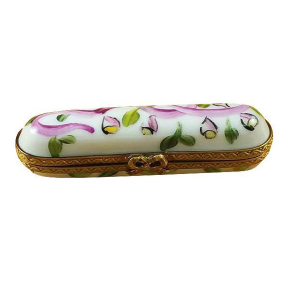 Needle Box by Rochard™ With Pink Ribbon Limoges Box by Rochard™-Limoges Box-Rochard-Top Notch Gift Shop