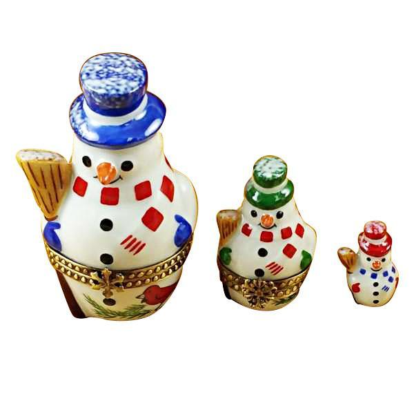 Nesting Snowman Set Limoges Box by Rochard™-Limoges Box-Rochard-Top Notch Gift Shop