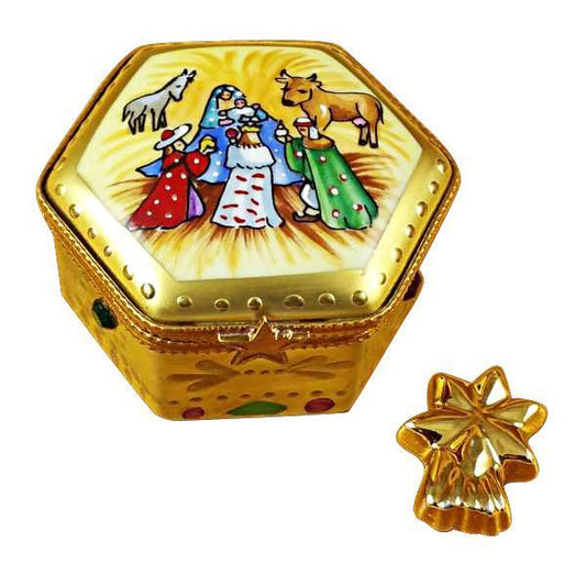 Octagon Nativity with Star Limoges Box by Rochard™-Limoges Box-Rochard-Top Notch Gift Shop