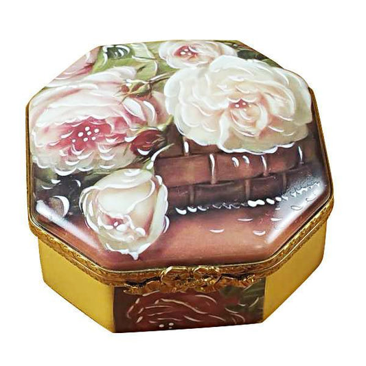 Octagonal White Rose Box - Mother-Girl Limoges Box by Rochard™-Limoges Box-Rochard-Top Notch Gift Shop