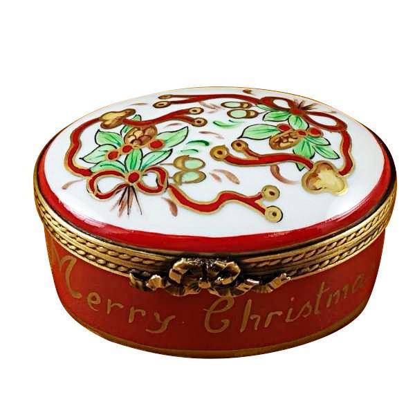 Oval - Merry Christmas Limoges Box by Rochard™-Limoges Box-Rochard-Top Notch Gift Shop