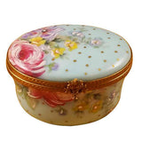 Oval Turquoise Flower-Mother & Child Limoges Box by Rochard™-Limoges Box-Rochard-Top Notch Gift Shop